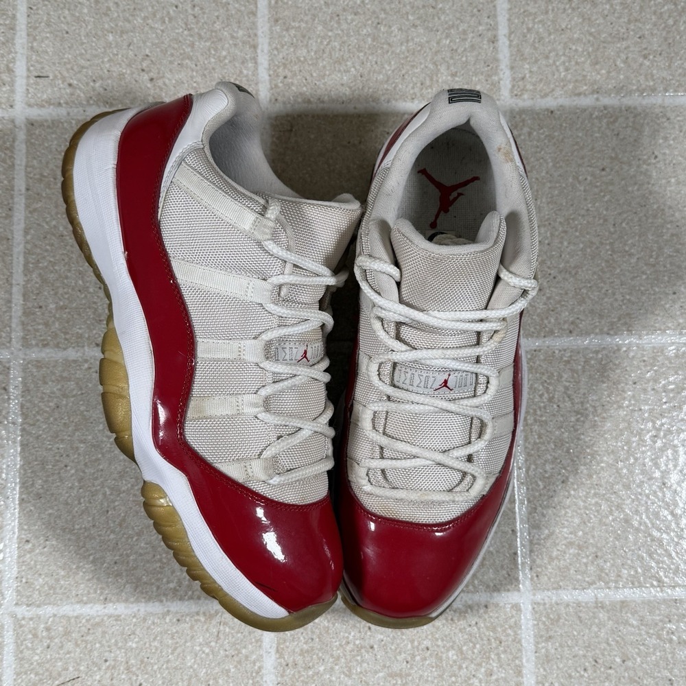 Jordan Air Jordan 11 Retro Low Cherry White Varsity Red 528895-102 Sneaker Size